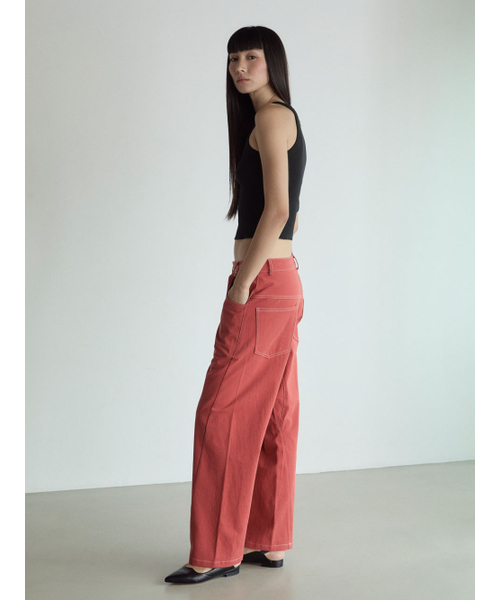VISUS(ヴィスシュ)の「Stitch Lowrise Cotton Pants_Red(その他パンツ・レディース・その他・FREE)」の8枚目の写真