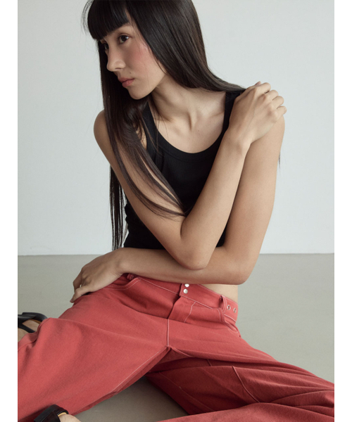 VISUS(ヴィスシュ)の「Stitch Lowrise Cotton Pants_Red(その他パンツ・レディース・その他・FREE)」の9枚目の写真