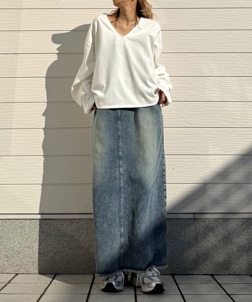 Q(キュー)の「デニムキャミワンピース(ワンピース・レディース・グレー/ブルー・MEDIUM)」の14枚目の写真