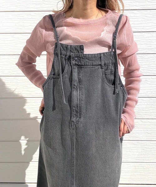 Q(キュー)の「デニムキャミワンピース(ワンピース・レディース・グレー/ブルー・MEDIUM)」の7枚目の写真