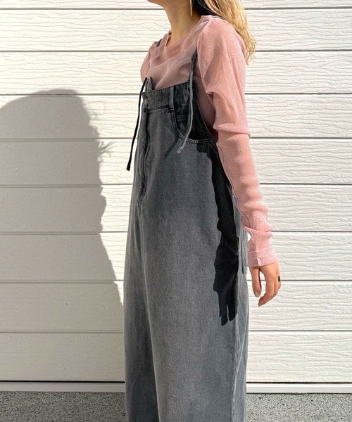 Q(キュー)の「デニムキャミワンピース(ワンピース・レディース・グレー/ブルー・MEDIUM)」の11枚目の写真