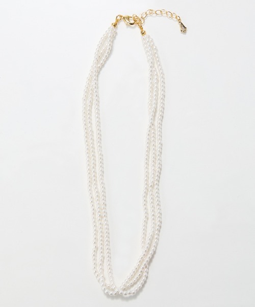 Phoebe（フィービィー）の「3連ビーズパールネックレス（ネックレス・レディース・ホワイト・FREE）」の3枚目の写真