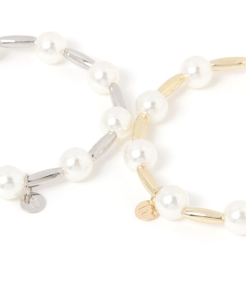 niko and...（ニコアンド）の「パール調メタルコンビブレスレット（ブレスレット・レディース・グレー/イエロー・0）」の3枚目の写真