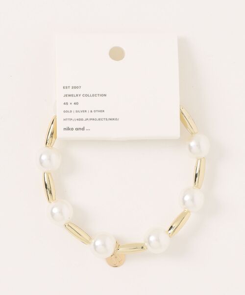 niko and...（ニコアンド）の「パール調メタルコンビブレスレット（ブレスレット・レディース・グレー/イエロー・0）」の5枚目の写真