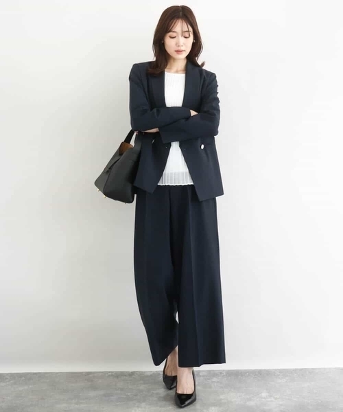 MK MICHEL KLEIN(エムケーミッシェルクラン)の「プリーツデザインブラウス/洗える(シャツ/ブラウス・レディース・ライトグリーン/ホワイト・38)」の12枚目の写真