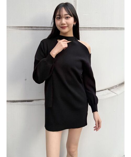 MURUA（ムルーア）の「アシメショルダーミニワンピース（ワンピース・レディース・グレー/ブラック/アイボリー・FREE）」の5枚目の写真