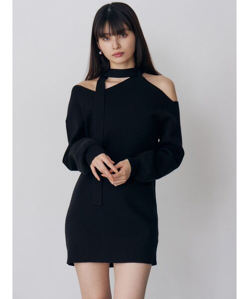 MURUA（ムルーア）の「アシメショルダーミニワンピース（ワンピース・レディース・グレー/ブラック/アイボリー・FREE）」の7枚目の写真