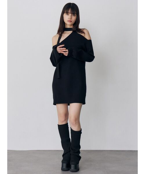 MURUA（ムルーア）の「アシメショルダーミニワンピース（ワンピース・レディース・グレー/ブラック/アイボリー・FREE）」の10枚目の写真