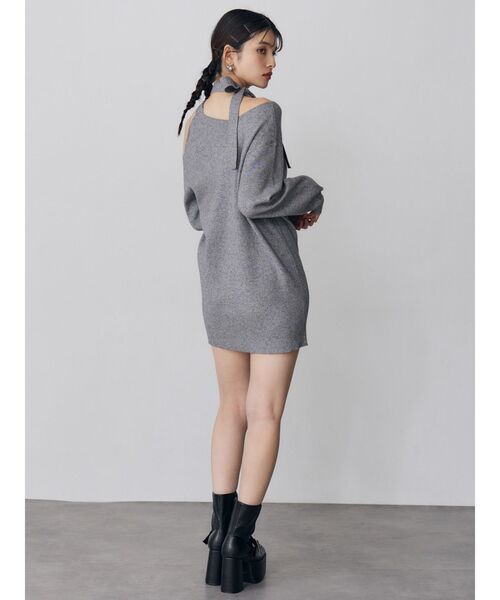 MURUA（ムルーア）の「アシメショルダーミニワンピース（ワンピース・レディース・グレー/ブラック/アイボリー・FREE）」の15枚目の写真