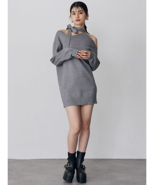 MURUA（ムルーア）の「アシメショルダーミニワンピース（ワンピース・レディース・グレー/ブラック/アイボリー・FREE）」の17枚目の写真