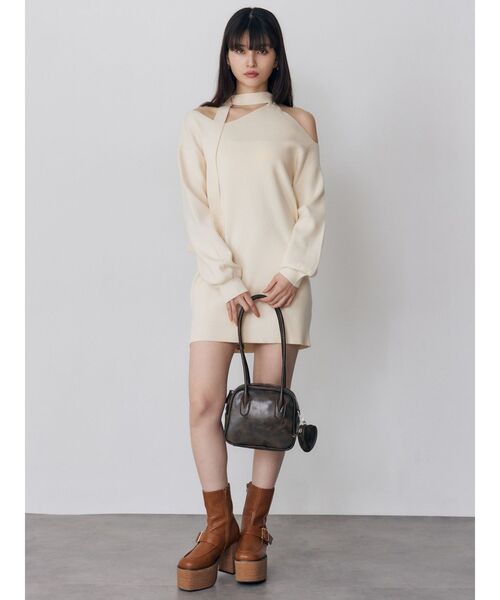 MURUA（ムルーア）の「アシメショルダーミニワンピース（ワンピース・レディース・グレー/ブラック/アイボリー・FREE）」の21枚目の写真