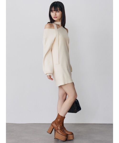 MURUA（ムルーア）の「アシメショルダーミニワンピース（ワンピース・レディース・グレー/ブラック/アイボリー・FREE）」の22枚目の写真