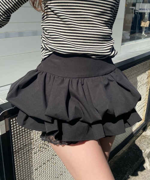 RAY CASSIN（レイカズン）の「【新色追加・ホイップスカート】ティアードバルーンスカート（スカート・レディース・ホワイト/グレー系その他2/ネイビー/ブラック/アイボリー・FREE）」の3枚目の写真