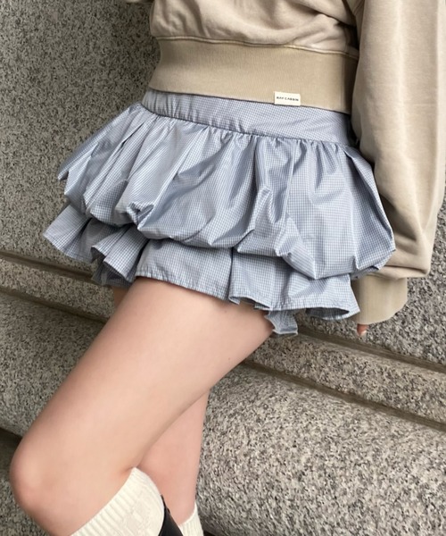 RAY CASSIN（レイカズン）の「ティアードバルーンスカート（スカート・レディース・ホワイト/グレー系その他2/ネイビー・FREE）」の8枚目の写真