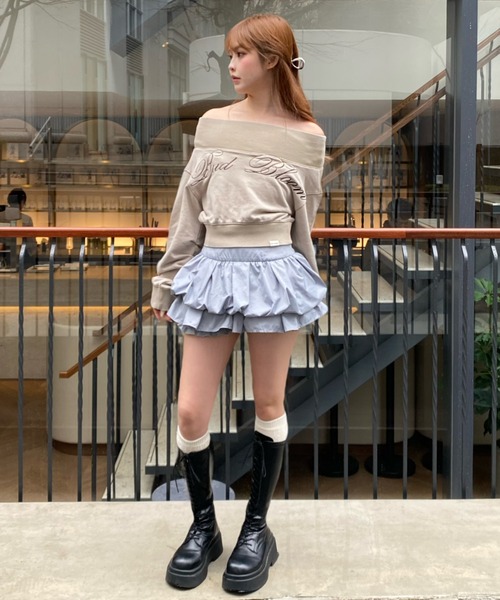 RAY CASSIN（レイカズン）の「ティアードバルーンスカート（スカート・レディース・ホワイト/グレー系その他2/ネイビー・FREE）」の10枚目の写真