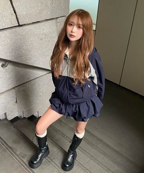 RAY CASSIN（レイカズン）の「ティアードバルーンスカート（スカート・レディース・ホワイト/グレー系その他2/ネイビー・FREE）」の7枚目の写真