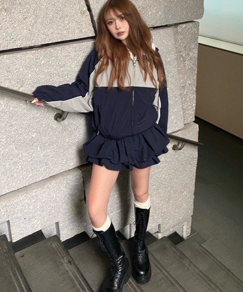 RAY CASSIN（レイカズン）の「ティアードバルーンスカート（スカート・レディース・ホワイト/グレー系その他2/ネイビー・FREE）」の6枚目の写真