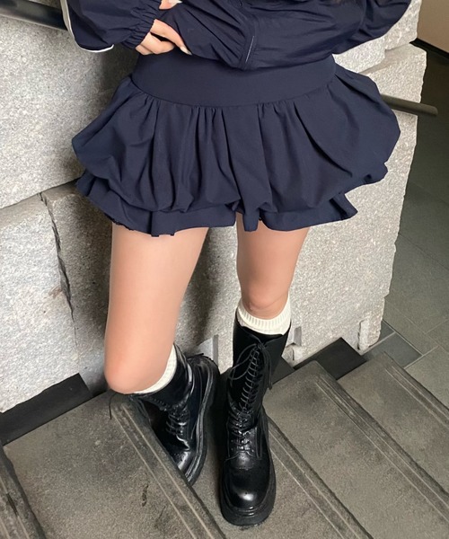 RAY CASSIN（レイカズン）の「ティアードバルーンスカート（スカート・レディース・ホワイト/グレー系その他2/ネイビー・FREE）」の4枚目の写真