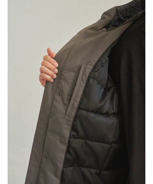 g-stage（ジーステージ）の「【G-STAGE】 ダウンフーテッドコート（ダウンジャケット/コート・メンズ・ベージュ系/ブラック・48/46/50）」の5枚目の写真