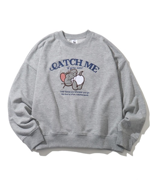 セール】【Tom & Jerry/トム & ジェリー】サガラ刺繍 裏毛 クルー