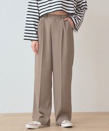 Nohea（ノヘア）の「合繊ツイル ハート金具ウエスト調整 センタープレス ワイドパンツ（スラックス）」