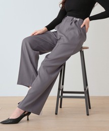 Nohea（ノヘア）の「合繊ツイル ハート金具ウエスト調整 センタープレス ワイドパンツ（スラックス）」