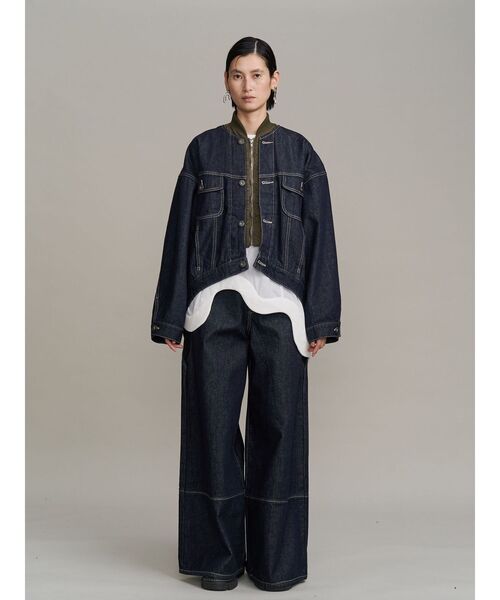 UN3D. アンスリード　レイヤード　デニムジャケット　インディゴブルー UN3D. アンスリード レイヤード デニムジャケット インディゴブルー