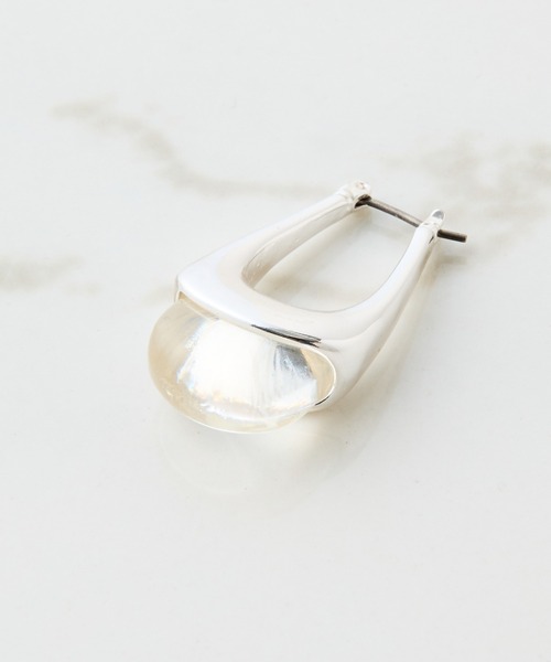 PAPILLONNER（パピヨネ）の「クリアラウンドピアス（ピアス（両耳用）・レディース・シルバー・FREE）」の2枚目の写真