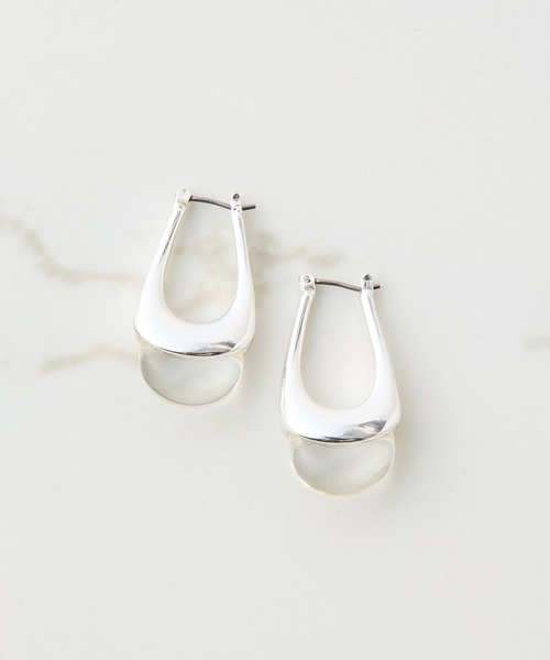 PAPILLONNER（パピヨネ）の「PAPILLONNER/クリアラウンドピアス（ピアス（両耳用）・レディース・シルバー・FREE）」の6枚目の写真