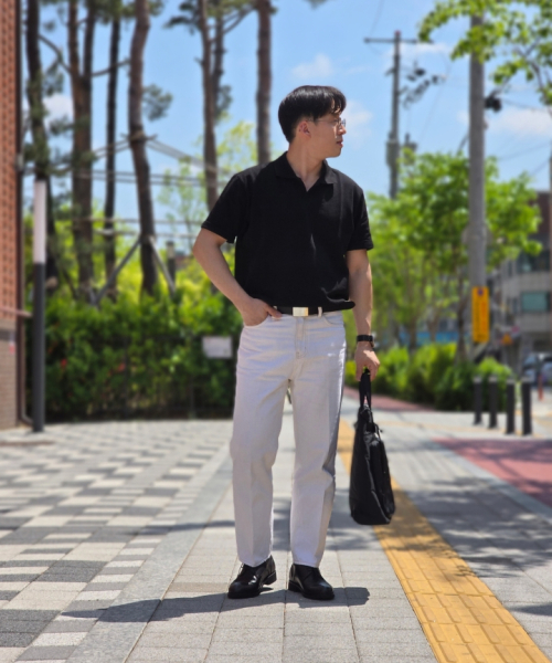 LAB12(ラボ12)の「25S/S Overfit Piquet Shirt (Black)(ポロシャツ・メンズ・その他・MEDIUM/LARGE/XX-LARGE/X-LARGE/SMALL)」の4枚目の写真