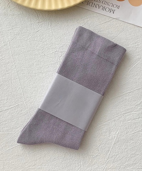 VIBGYOR(ヴィブジョー)の「oshipic/推し活 推し色で選べる 推し色コーデにぴったり くすみカラー靴下 S0030(ソックス/靴下・レディース・グレイッシュベージュ/アイボリー/グリーン/ブルー/オレンジ/ホワイト/カーキ/グレー/パープル/ブラック/ピンク・FREE)」の10枚目の写真
