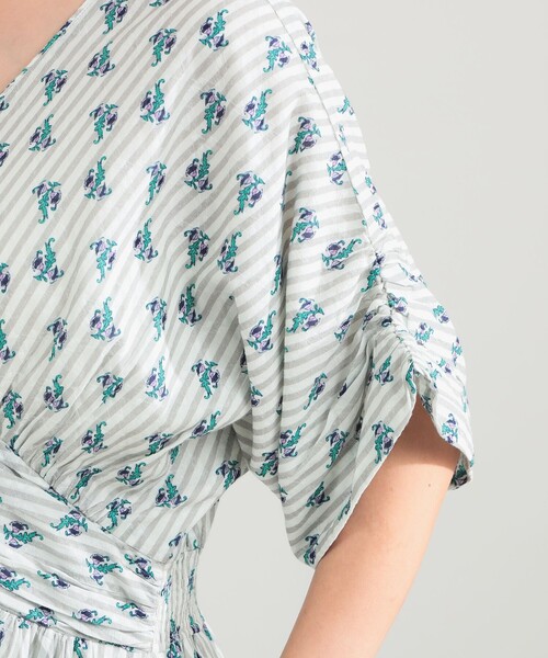 NE QUITTEZ PAS!（ヌキテパ）の「ne Quittez pas / スモール フラワー ギャザー ワンピース（ワンピース・レディース・グリーン/グレー・ONE SIZE）」の10枚目の写真