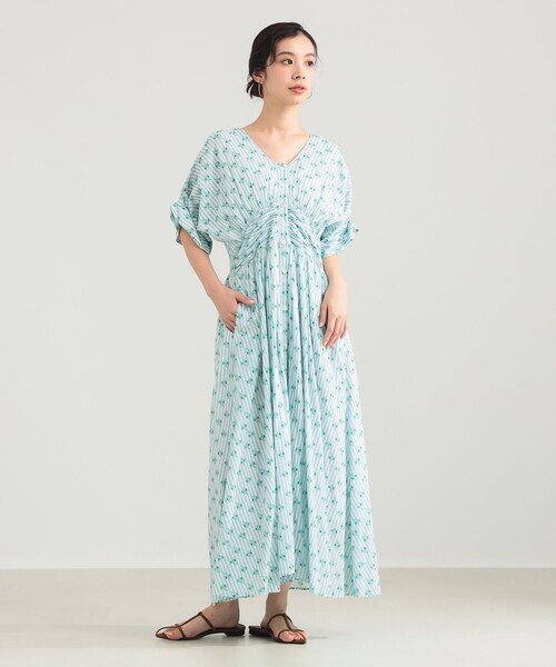 NE QUITTEZ PAS!（ヌキテパ）の「ne Quittez pas / スモール フラワー ギャザー ワンピース（ワンピース・レディース・グリーン/グレー・ONE SIZE）」の16枚目の写真