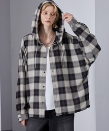 Loose/ルース（ルース）の「ルーズ ドローコード付きシャツパーカー（シャツ/ブラウス）」