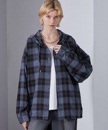 Loose/ルース（ルース）の「ルーズ ドローコード付きシャツパーカー（シャツ/ブラウス）」