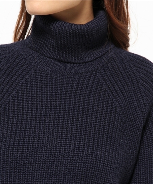 JOURNAL STANDARD（ジャーナルスタンダード）の「ラグラン畦 タートルプルオーバー#（ニット/セーター・レディース・ホワイト/ウッド/ネイビー・FREE）」の14枚目の写真