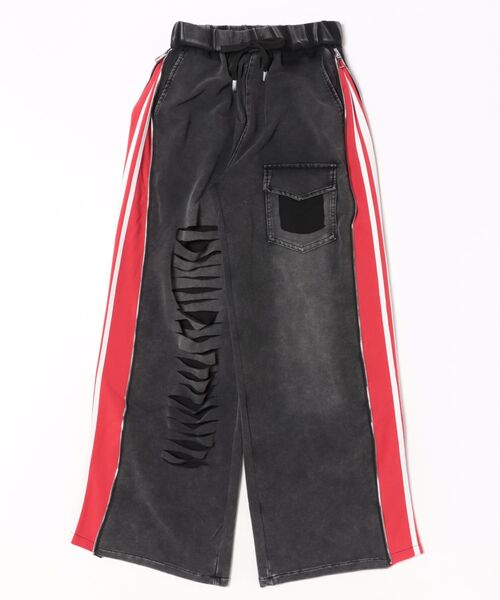 Pt18kg(プラチナイチハチキログラム)の「ストリートアクセントクラッシュデニム(デニムパンツ・レディース・イエロー/ピンク/ホワイト/グリーン/レッド/ブラック・FREE)」の6枚目の写真