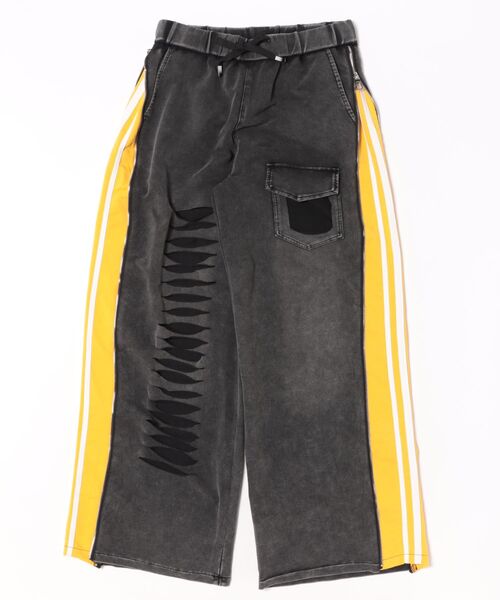 Pt18kg(プラチナイチハチキログラム)の「ストリートアクセントクラッシュデニム(デニムパンツ・レディース・イエロー/ピンク/ホワイト/グリーン/レッド/ブラック・FREE)」の4枚目の写真