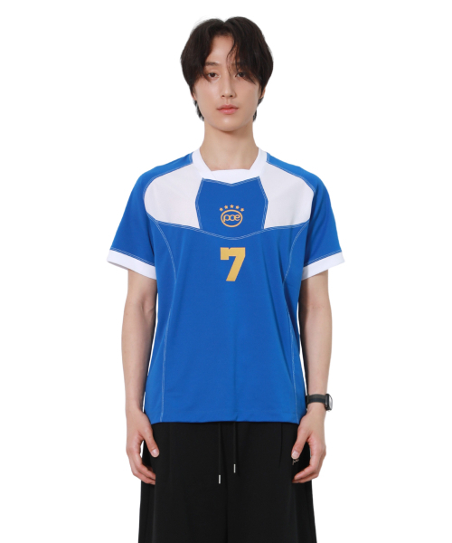 PIECEMAKER（ピースメーカー）の「SPORTY MESH COMBI JERSEY TOP (BLUE)（Tシャツ/カットソー・レディース・その他・FREE）」の2枚目の写真