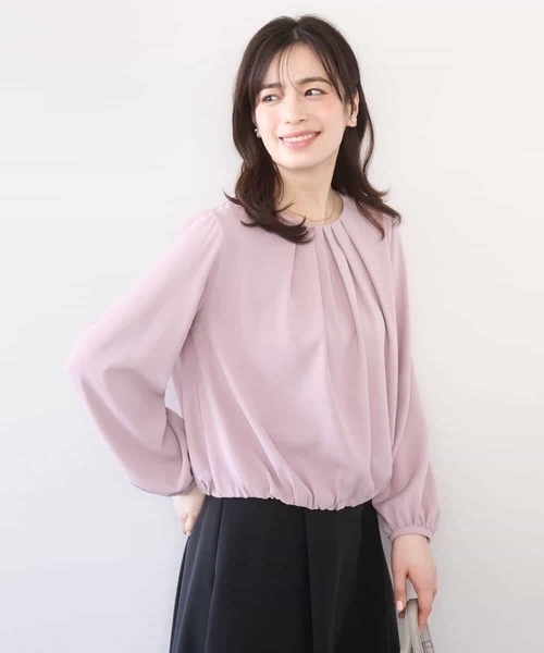 OFUON le MK(オフオンルエムケー)の「【2026SS】タックデザインジョーゼットブラウス(長袖)/UVカット/接触冷感/洗える(シャツ/ブラウス・レディース・ブラック/ピンク/ホワイト・40/38/36)」の18枚目の写真