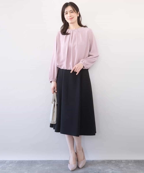 OFUON le MK(オフオンルエムケー)の「【2026SS】タックデザインジョーゼットブラウス(長袖)/UVカット/接触冷感/洗える(シャツ/ブラウス・レディース・ブラック/ピンク/ホワイト・40/38/36)」の19枚目の写真