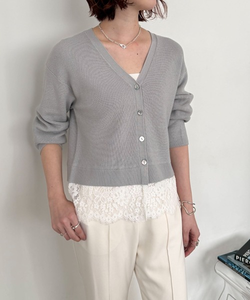 Doux archives(ドゥアルシーヴ)の「裾レースカーディガン(カーディガン/ボレロ・レディース・アイボリー/ブラック/グレー・FREE)」の3枚目の写真