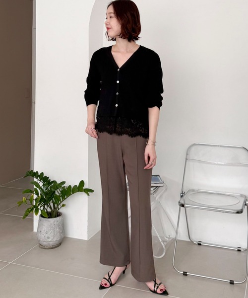 Doux archives(ドゥアルシーヴ)の「裾レースカーディガン(カーディガン/ボレロ・レディース・アイボリー/ブラック/グレー・FREE)」の8枚目の写真