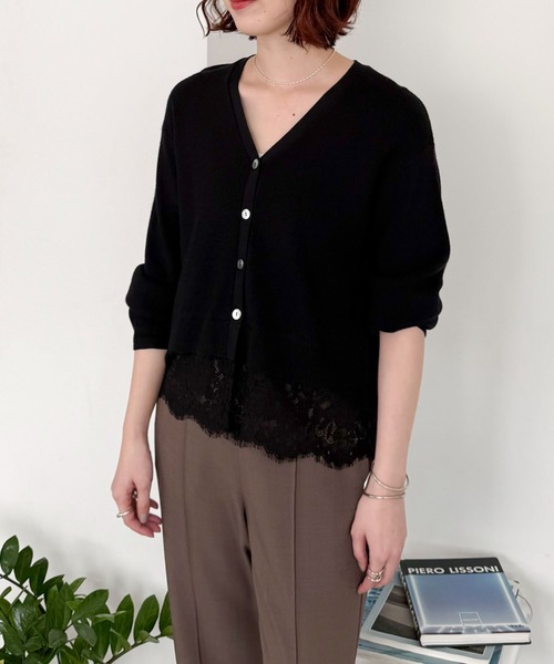 Doux archives(ドゥアルシーヴ)の「裾レースカーディガン(カーディガン/ボレロ・レディース・アイボリー/ブラック/グレー・FREE)」の17枚目の写真