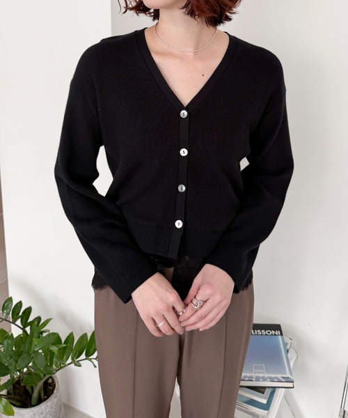 Doux archives(ドゥアルシーヴ)の「裾レースカーディガン(カーディガン/ボレロ・レディース・アイボリー/ブラック/グレー・FREE)」の18枚目の写真