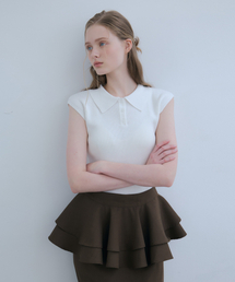 ODER（オディエール）の「キャップスリーブカラー プルオーバー-アイボリー（ニット/セーター）」