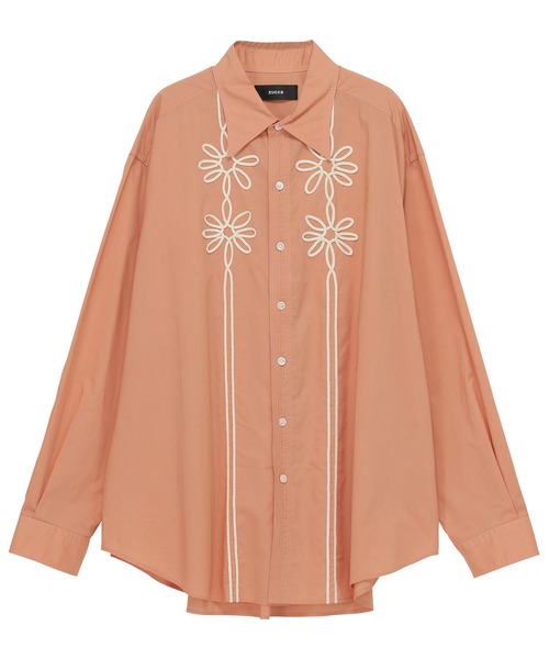 ZUCCa（ズッカ）の「CORD EMBROIDERY SHIRT / ブラウス（シャツ/ブラウス・レディース・ブラック/オレンジ/ホワイト・M size）」の3枚目の写真