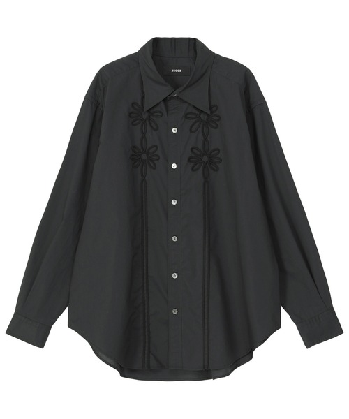 ZUCCa（ズッカ）の「CORD EMBROIDERY SHIRT / ブラウス（シャツ/ブラウス・レディース・ブラック/オレンジ/ホワイト・M size）」の2枚目の写真