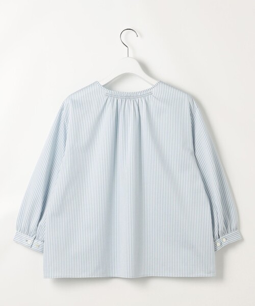 J.PRESS Ladies(J.プレス レディス)の「ストライプジャカード ラウンドネック カットソー(Tシャツ/カットソー・レディース・ネイビー系1/スカイブルー系1/黄土色系1・SMALL)」の14枚目の写真