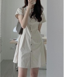 Vini（ヴィニ）の「ウエストマーク半袖ミニワンピース（ワンピース）」